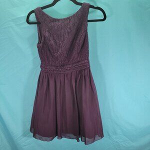 Speecklers Purple Sleeveless Lace & Chiffon Dress Size 3 100% Polyester